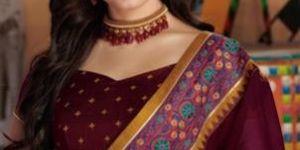 5486 Laxmipati Purple Chiffon Bollywood Cafe Saree