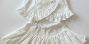 Knitted Girls Skirt & Top Set