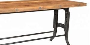 WOOD AND IRON DINING TABLE