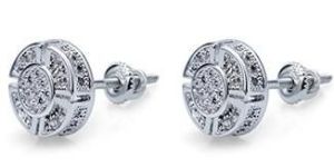 0.50TCW Real Round Cut Diamond Stud Earring In White Gold