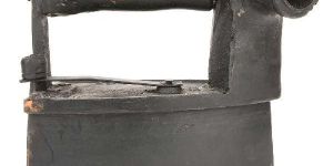 Coal Fired Clothes Press Cast Iron with Wooden Handle and Chimney