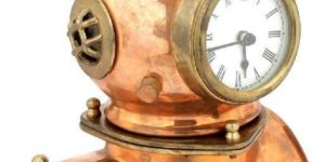 Copper and Brass Divers Helmet Clock