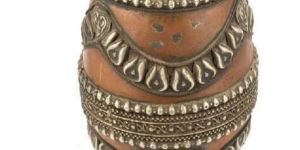 Embossed Dragon Copper White Metal Vase or Flower Pot