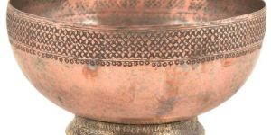 Starry Pattern Border Engraved on Rim OF Copper Bowl