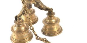 Vintage Brass 3-Bell with a Long Chain