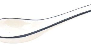 White Ceramic Porcelain Soup Service Spoon