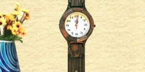 Wrist Watch Pattern Rosewood Wall Clock