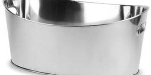 Stainless Steel Boat Shape Ice Tub Beverage Party Tub 6 Bottle Holder