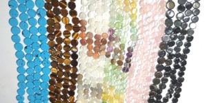 Coin Gemstone Beads Assorted Lot