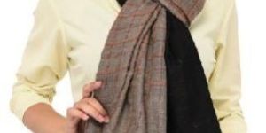 Brown Checkerd Wool Shawl