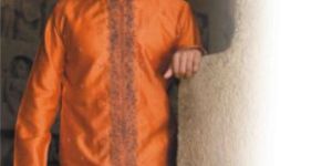 Saffron Silk Kurta