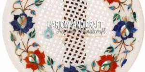 White Marble Plate Grill Work Mosaic Stone