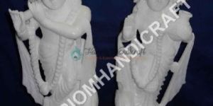 White Marble Radha Krishna Handcarved