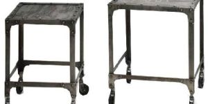 Industrial Metal Nest of End Table
