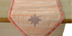 Embroidered Burlap Cotton Runner