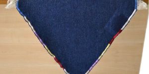 Embroidered Denim Runner with Fringes