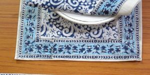 Hand Printed Blue Placemats