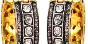 Natural 2.95ct Rose Cut Diamond 14k Gold Hoop Earrings Silver Fine Jewelry