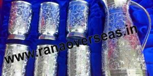 Silver Plated Jug with Glasses
