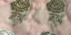 Rose Woven Lurex Silk Chiffon Head Scarf