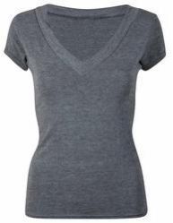 Cotton Plain Ladies V-Neck T-Shirt