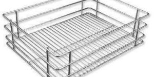 Silver Stainless Steel Kitchen Basket