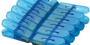 Blue Plastic Cloth Clips