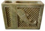 Soapstone Fish Design Pen Stand