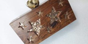 Ladies Wooden Clutch Purse