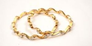 Gold Moissanite Bangle