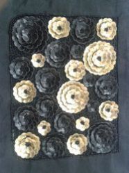 Black Plain Fashion Beaded Clutch Bag