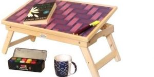 Pink Wooden Folding Study Table