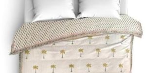 Printed Jaipuri Hand Block Cotton Double Bed Quilt