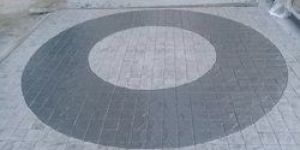 Circle Stamped Concrete Flooring