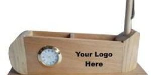 Wood Color Wooden Pen Holder