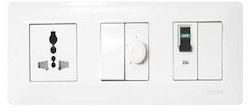 White Philips Modular Switch