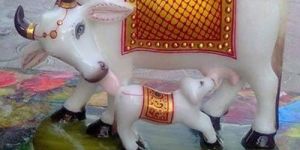 Marble Kamdhenu Cow Statue