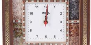 Square Shaped Wooden Wall Clock