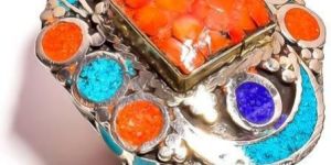 Multicolor Designer Tibetan Ring