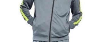 Mens Grey Cotton Blend Sports Track Suit