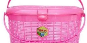 Pink Plastic Picnic Basket