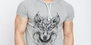 Men Cotton Short Sleeve Hooded Round Neck T-Shirt