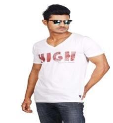 White Casual Men's Knitted T Shirt