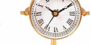 Golden Table Meritime Clock Vintage Antique Desk Clock Brass Watch 6