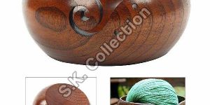 Wooden Yarn Bowl Hand Made with Sheesham Wood for Knitting And Crochet Handmade