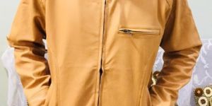 Mens Beige Leather Jacket