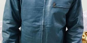 Mens Blue Leather Jacket