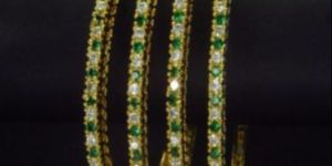Diamond Studded Gold Bangles