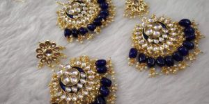 Designer Earrings Maang Tikka Set
