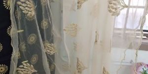 Trendy Party Wear Embroidery Work Netted Duppatta